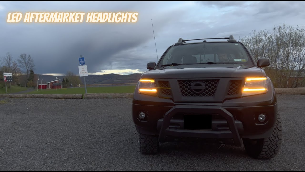 ФАРЫ NISSAN FRONTIER AFTERMARKET (ДХО и последовательные сигналы поворота) с модернизированными л...