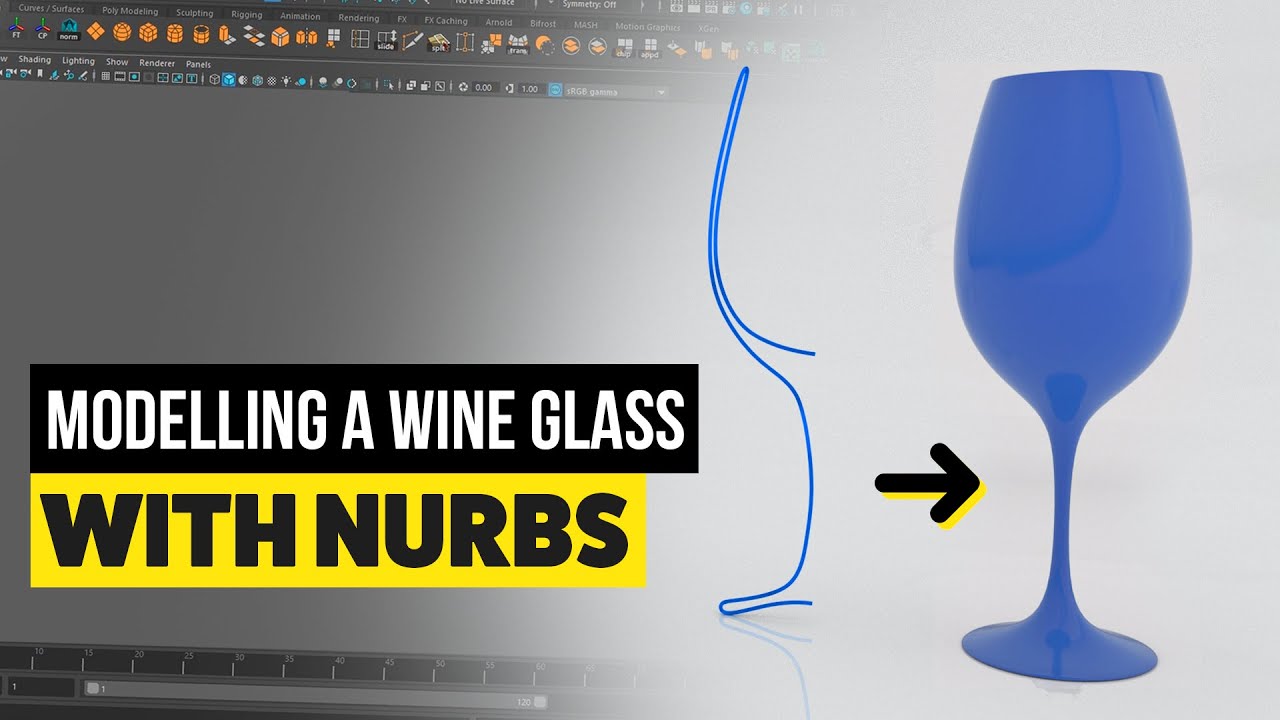 NURBS Wine Glass using Revolve in Maya