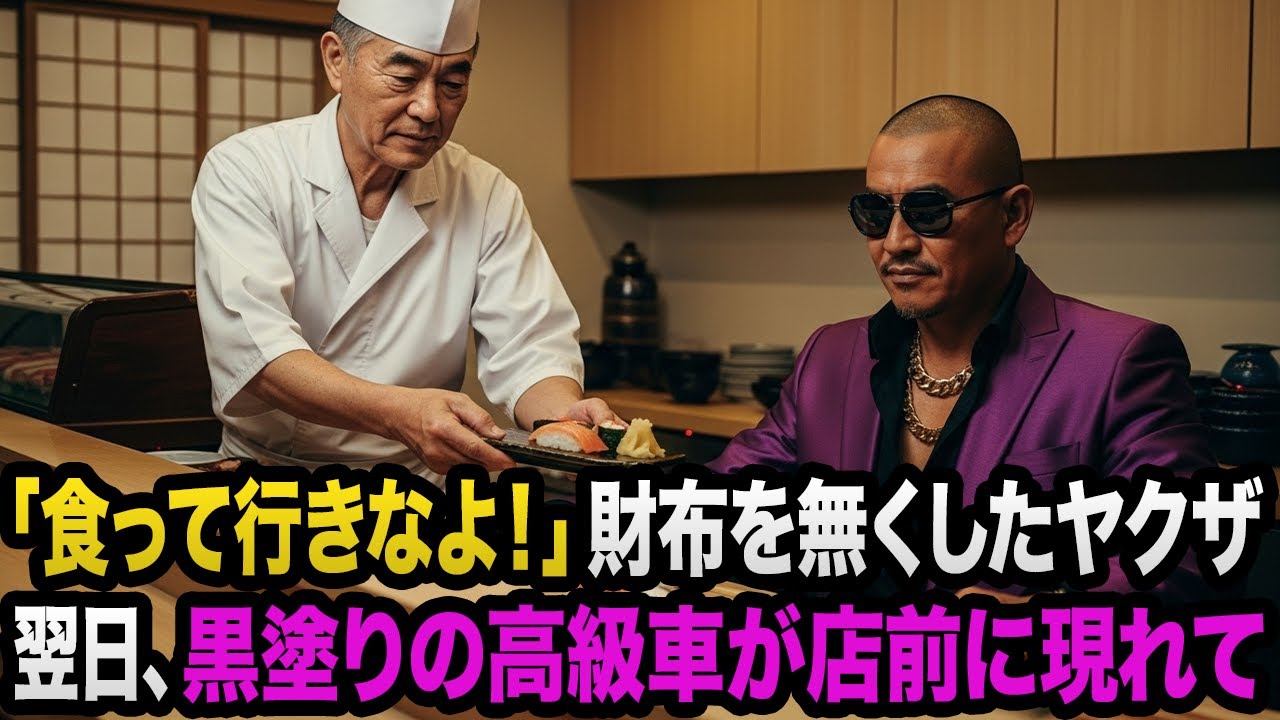 明日、借金1億で差し押さえられる寿司屋の店主。ヤクザ「財布忘れたわ」無一文の客に無料で寿司を振る舞った結果...