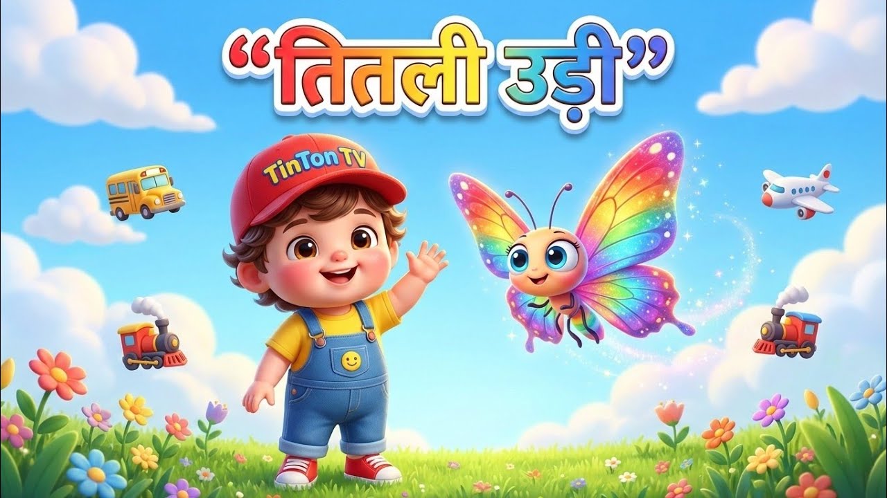 तितली उड़ी 🦋 | Titli Udi Udd Na Saki | Tintu Nursery Rhyme | Kids Hindi Poem | TinTon TV Hindi