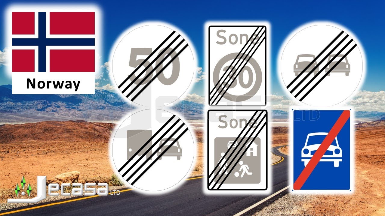 De-Restriction Traffic-Road Signs in Norway (Oslo, Bergen, Stavanger, Sandnes, Trondheim) | English