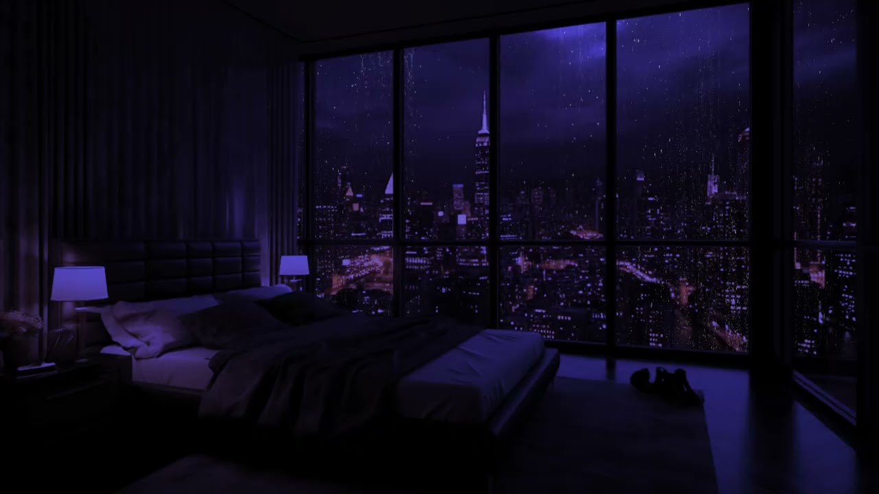 Lluvia relajante: 24 horas de lluvia nocturna en la ventana de tu dormitorio
