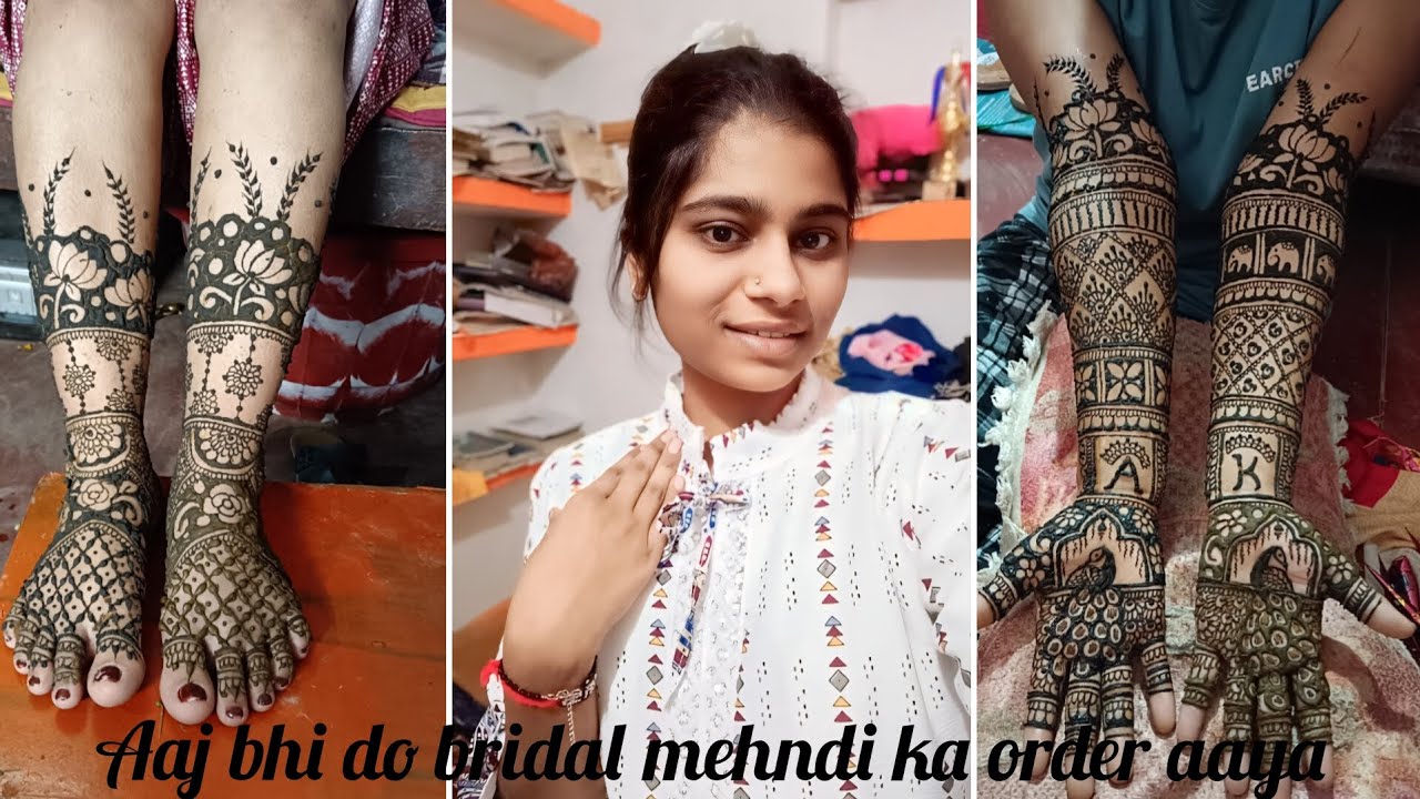 Aaj mere mama ke ladke ko mehndi lagana h .achanak se ek bridal mehndi ka bhi order aa gaya😊#mehndi💚