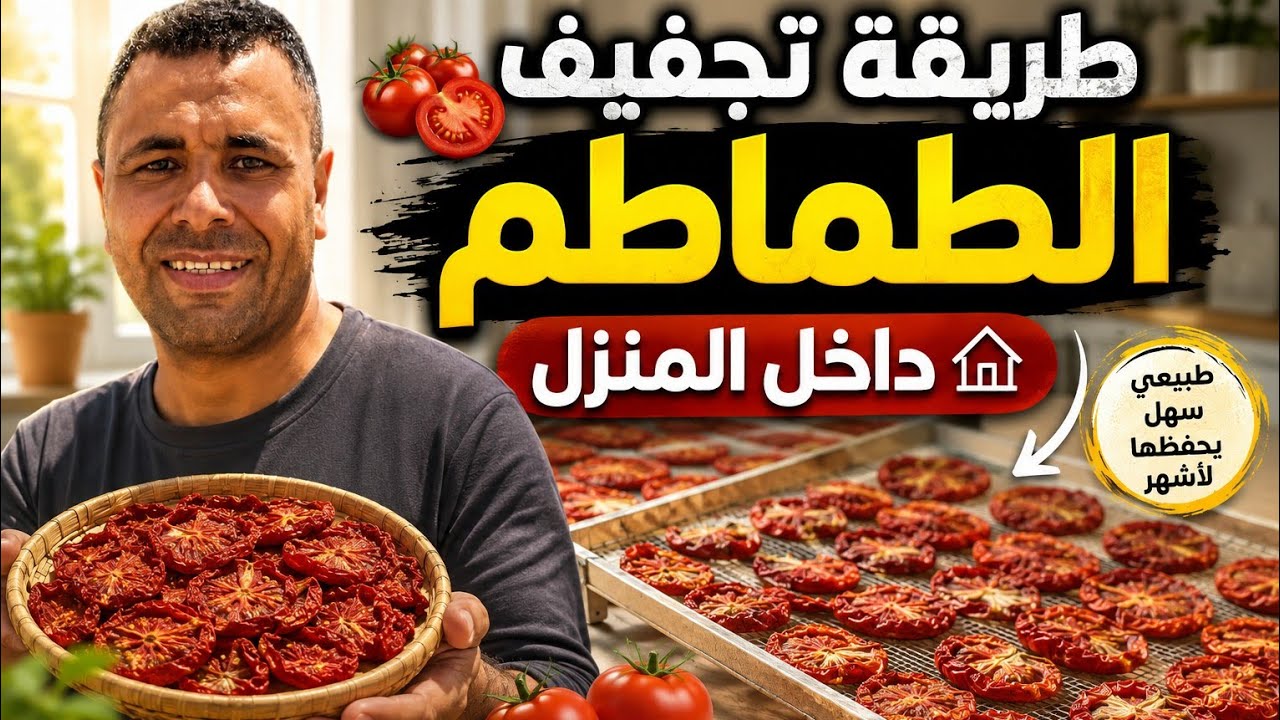 طريقه تجفيف الطماطم عن طريق الشمس داخل المنزل
