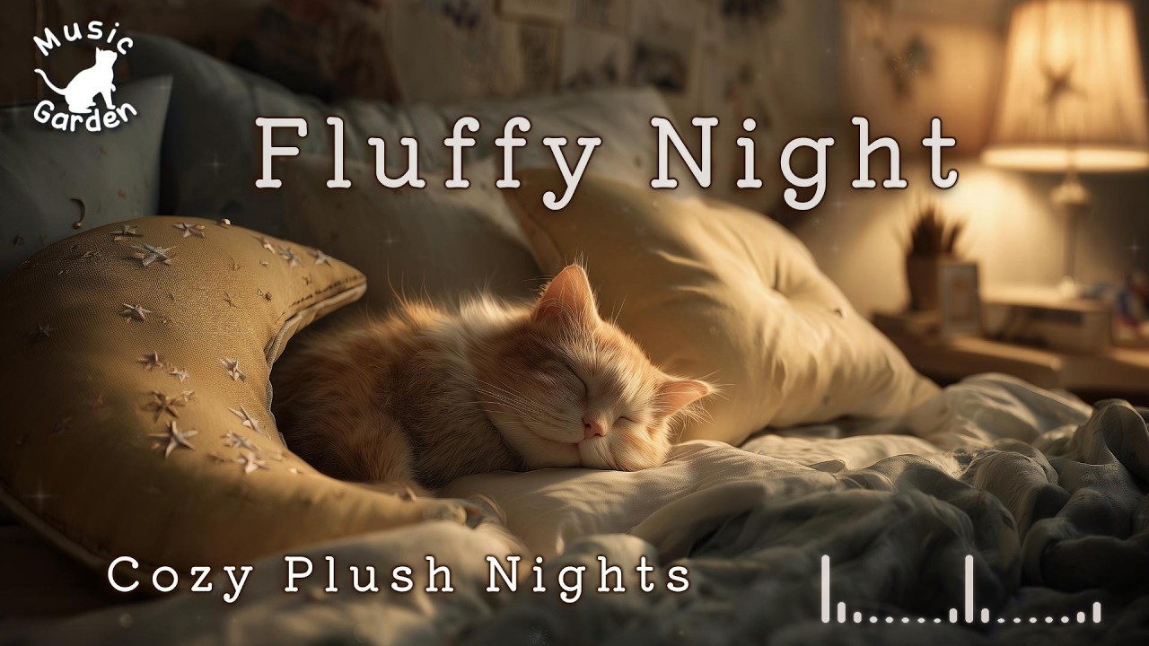 Relaxing Piano BGM 🎹 Fluffy Night with a Cat and Star Cushions | Cozy Plush Nights 🐾 (3h)