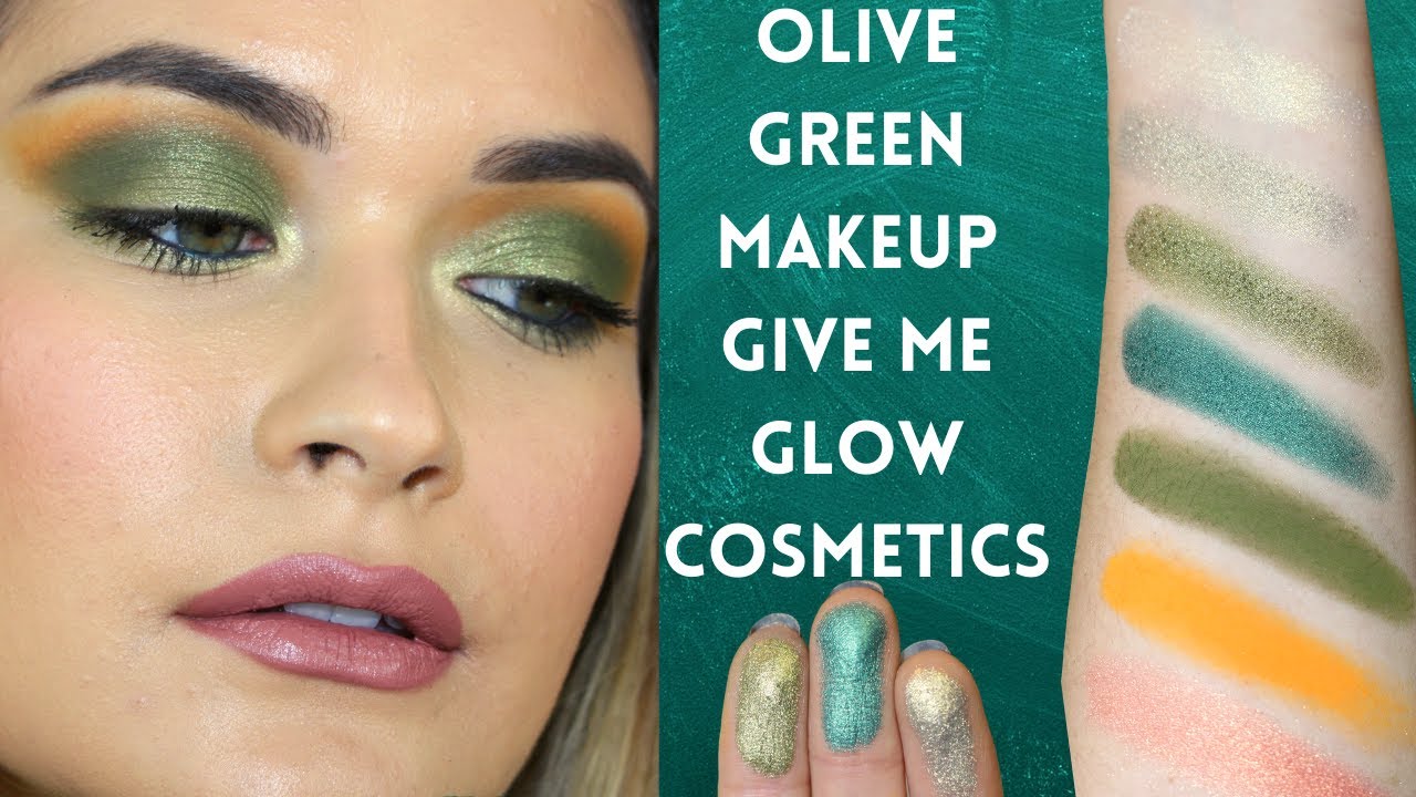 OLIVE GREEN EYE LOOK | GIVE ME GLOW COSMETICS SINGLE SHADOWS FIRST IMPRESSIONS | SMALL INDIE BRAND