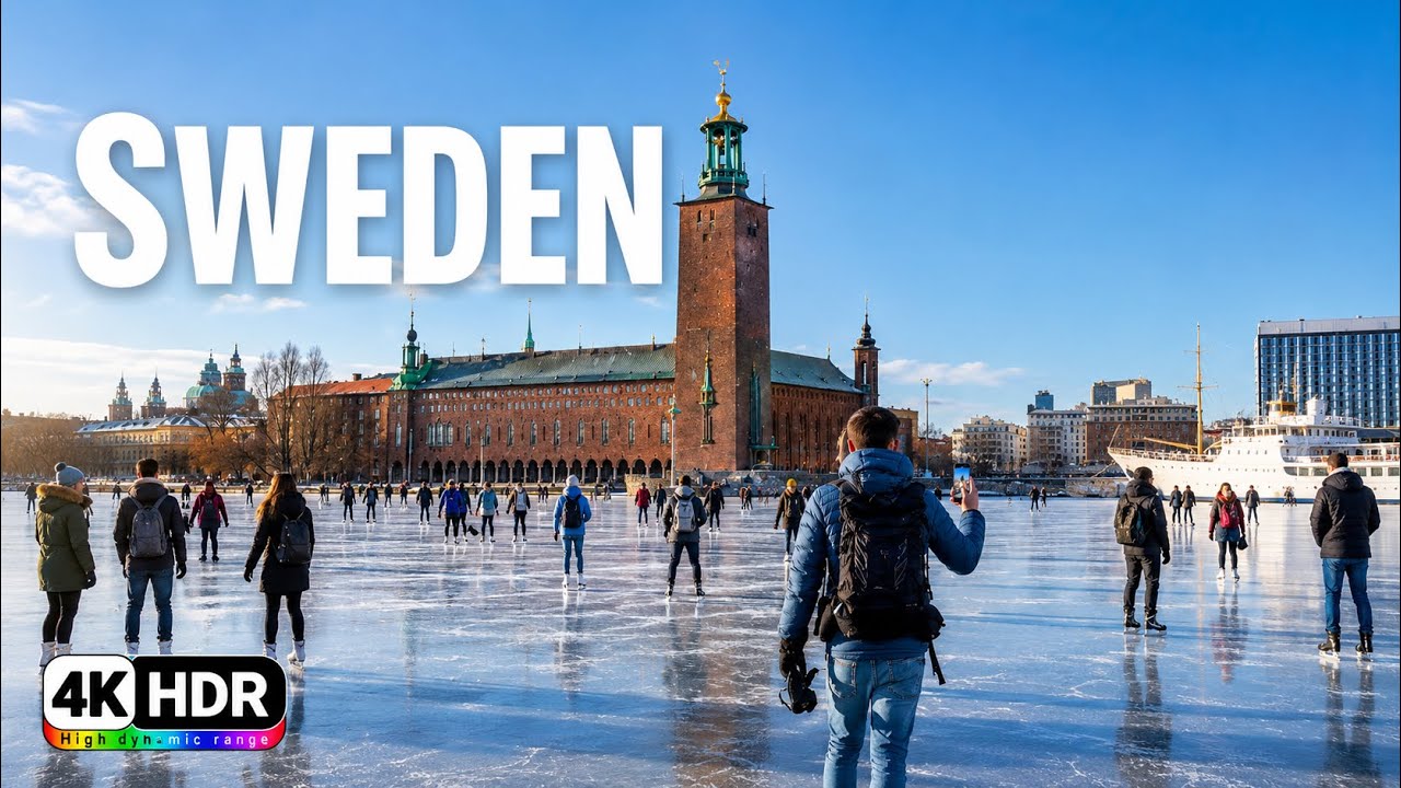 Walking on a Frozen Lake in Stockholm ❄️ Riddarfj&auml;rden at &minus;10&deg;C | 4K Winter Walk