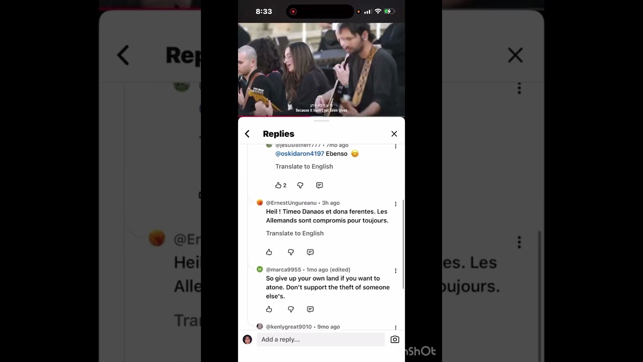 1000 Musicians for Israel Hostages Video Comments