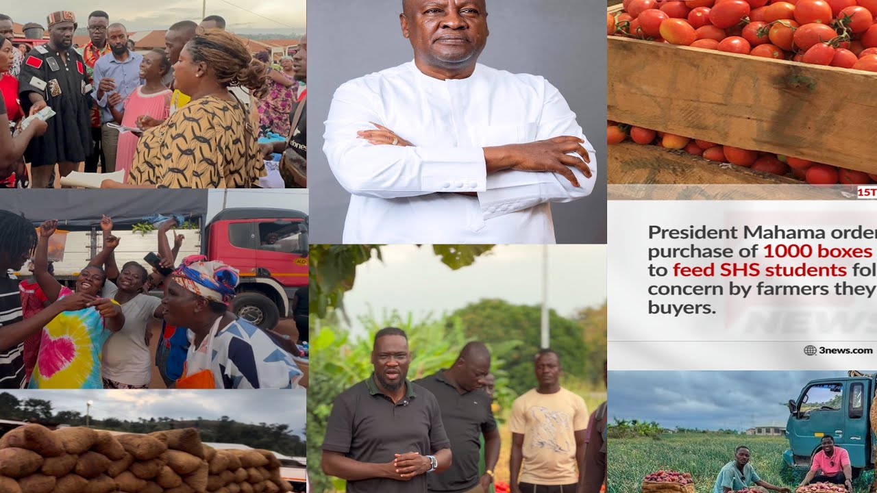 Prez Mahama Purchases 5000 Boxes Of Tomatoes & Onions From Agogo Farmers To Feed Kumasi SHS Students