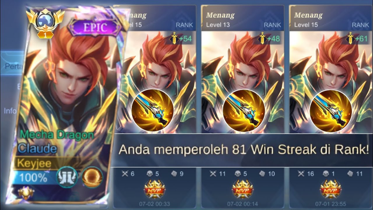 UPDATE! TOP GLOBAL CLAUDE NEW BEST 1 HIT WINSTREAK BUILD 2025! (must try) - MLBB