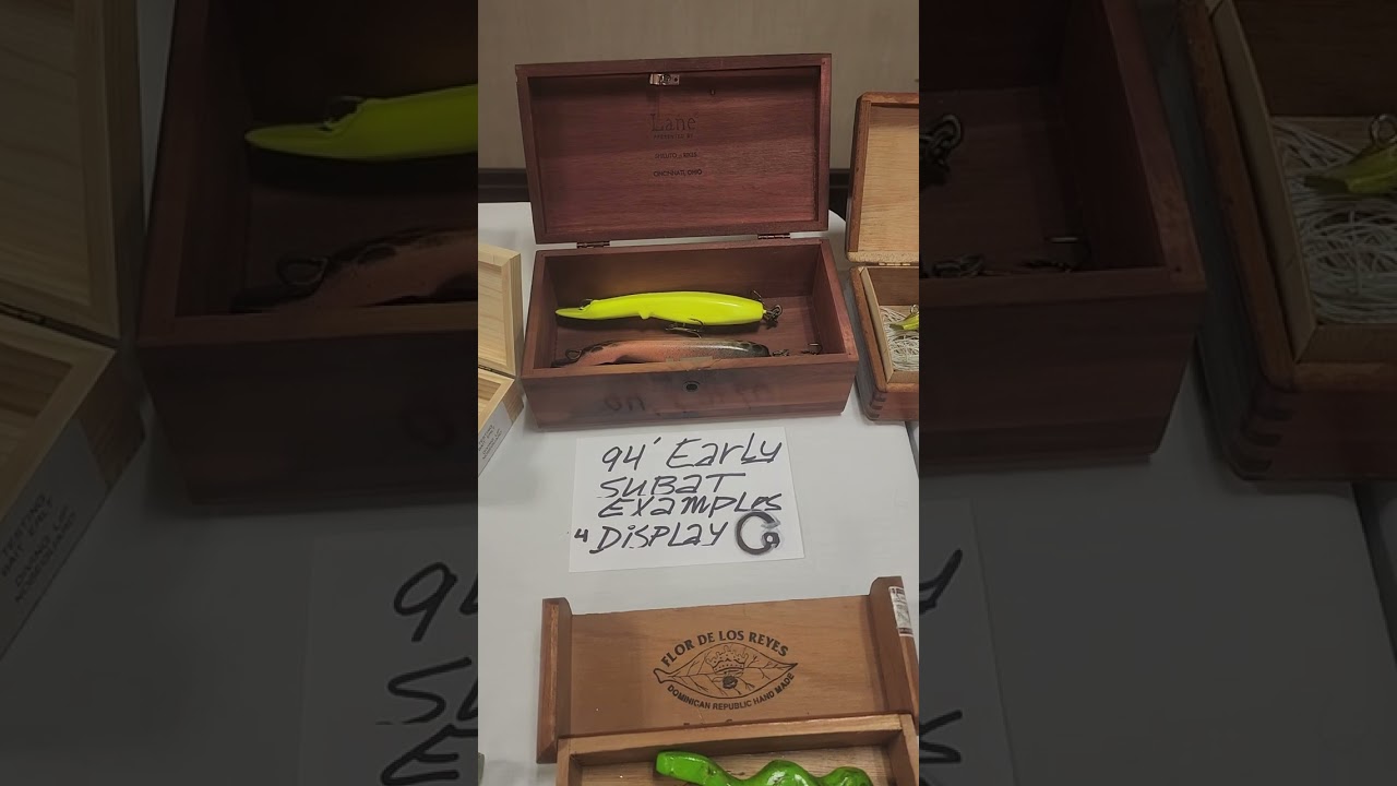 Stephen Garnett- Contemporary hand crafted lure display 2023 NFLCC Fishing Tackle Show Canton, Ohio.
