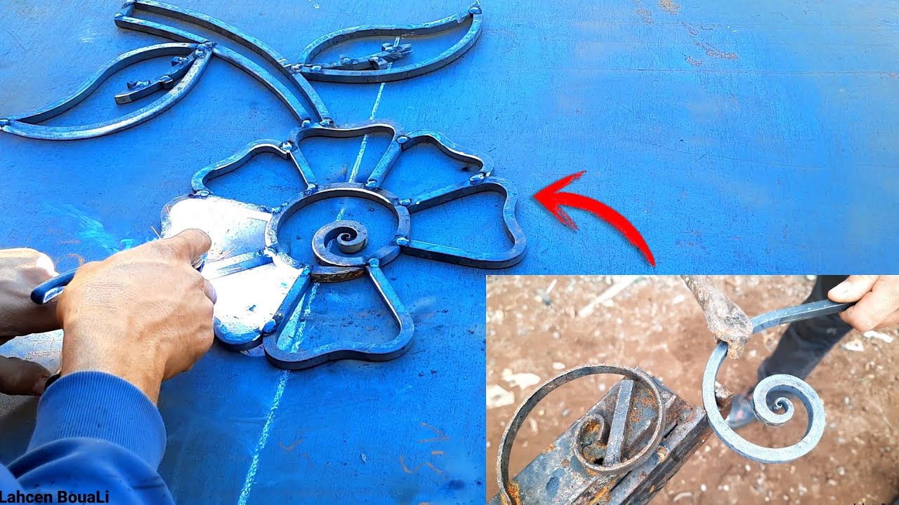 كيفية تشكيل زخرفة حديدية يدوية على شكل وردة Forming a hand made iron ornament in the shape of a rose