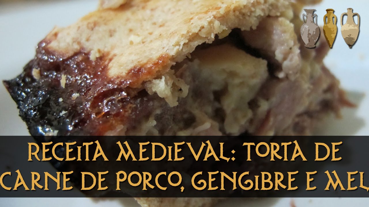 Torta de carne de porco com mel e gengibre