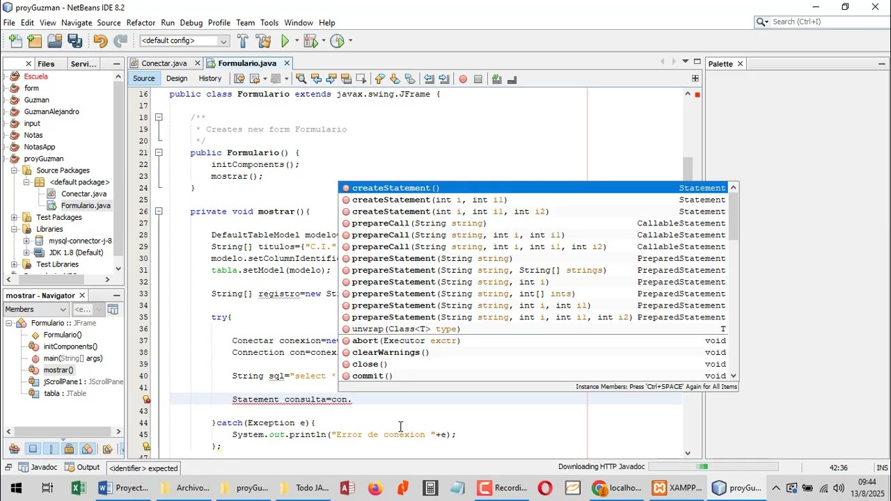 Proyecto JAVA con MYSQL 3 - Mostrar tabla en formulario