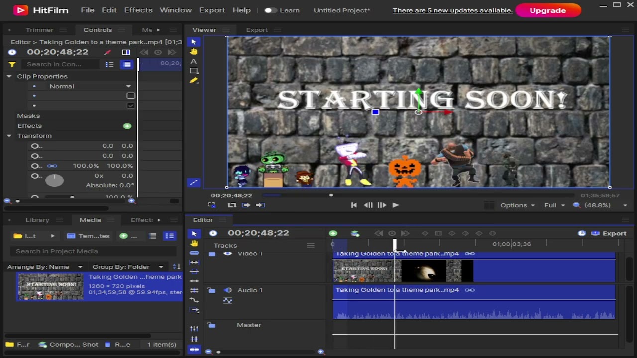 Editing stream 3: Editing a home video about taking Golden to indigo park!