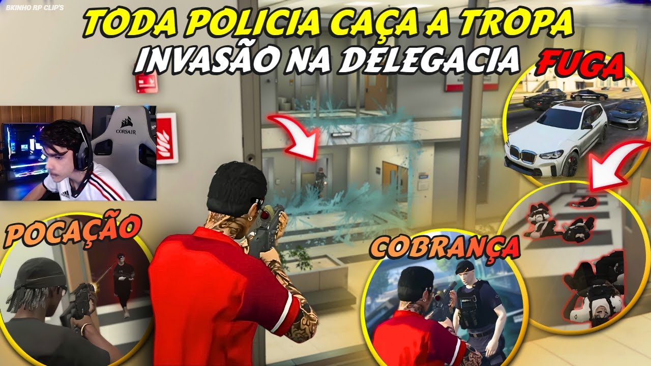 PERSEGUIÇÃO DE TODA PM E INVASÃO NA DELEGACIA | A TROPA DOMINOU? - BKINHO RP CLIP'S