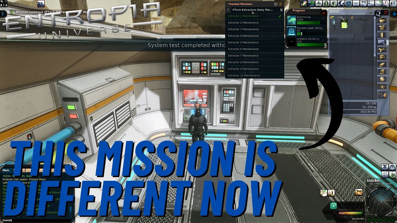 Entropia Universe: Arkadia Moon PTech Extractors Daily Mission Update