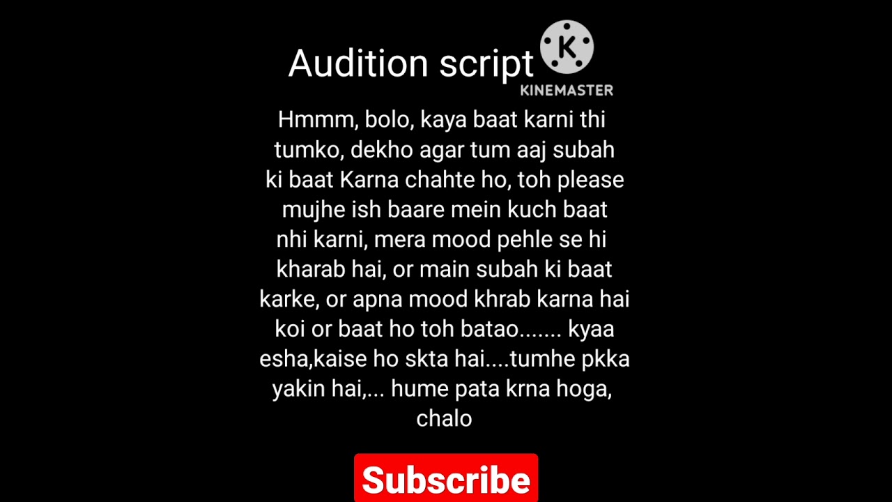 Audition script for actors practice script for girls boys practice script seen serial