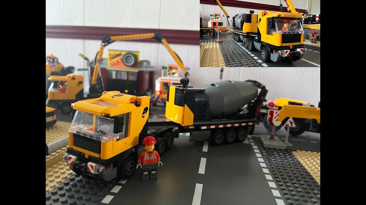 Lego 60478 Бетоносмеситель MOC/MOD 3. Грузовик с бетоновозом.