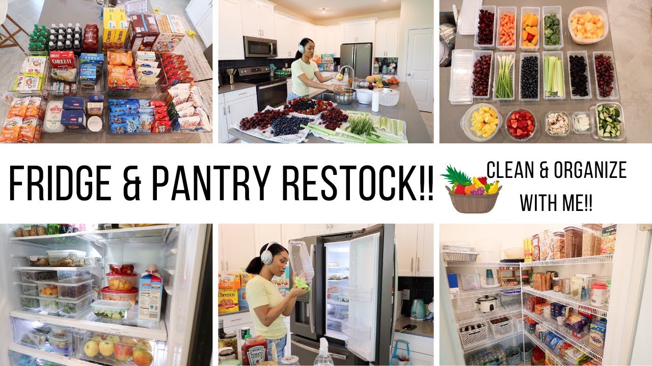 FAMILY OF 4 FRIDGE & PANTRY RESTOCK // CLEAN & ORGANIZE WITH ME// Jessica Tull cleaning motivation