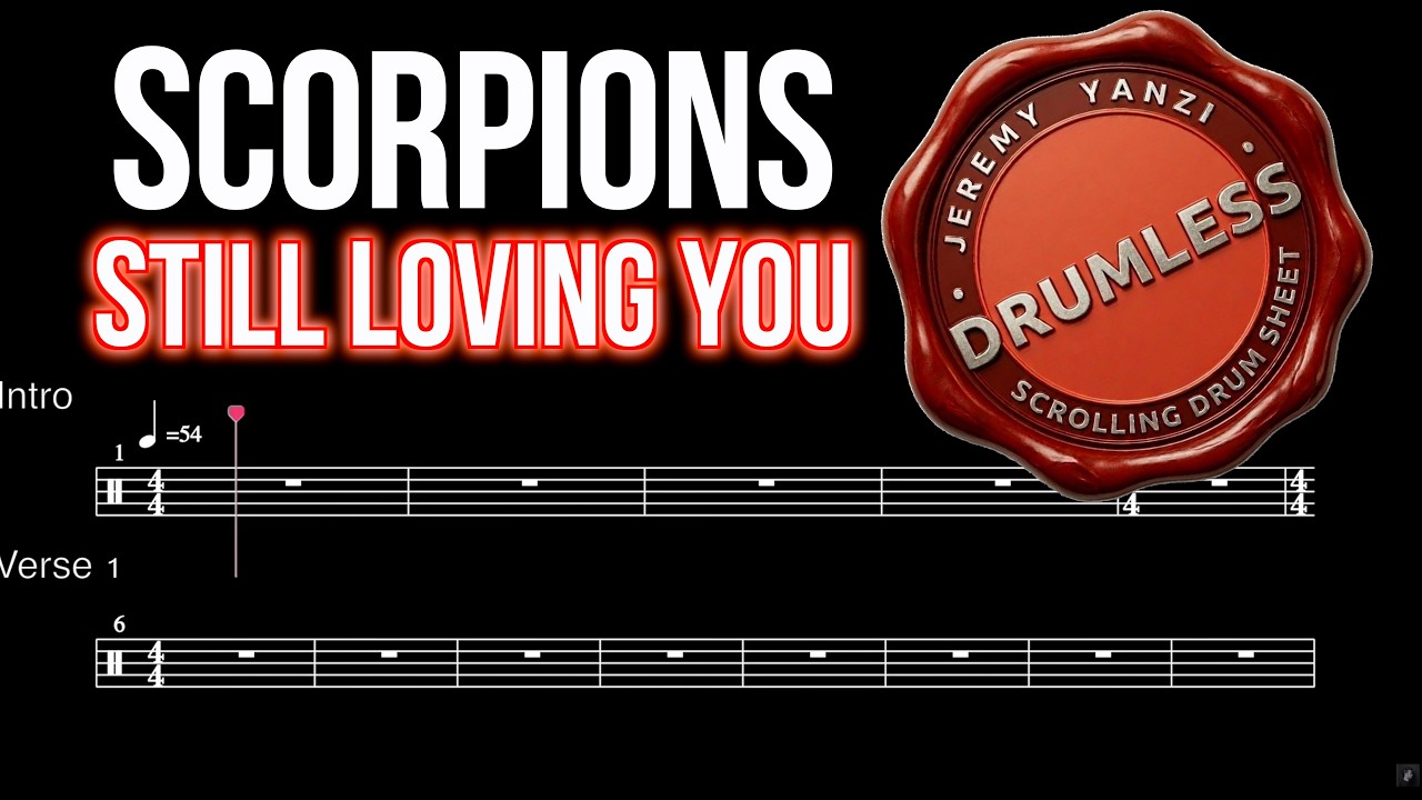 Scorpions - Still Loving You - Drumless (with scrolling drum sheet)