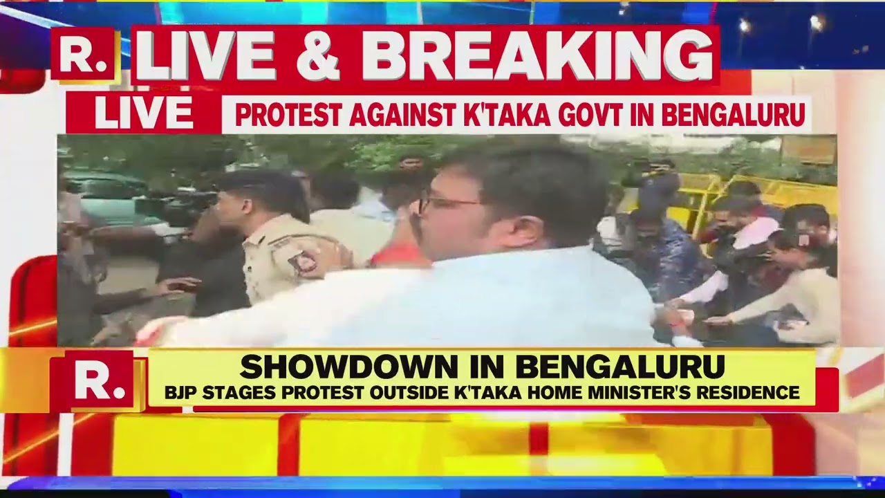 BJP Protests In Bengaluru Alleging Law And Order Collapse In Karnataka