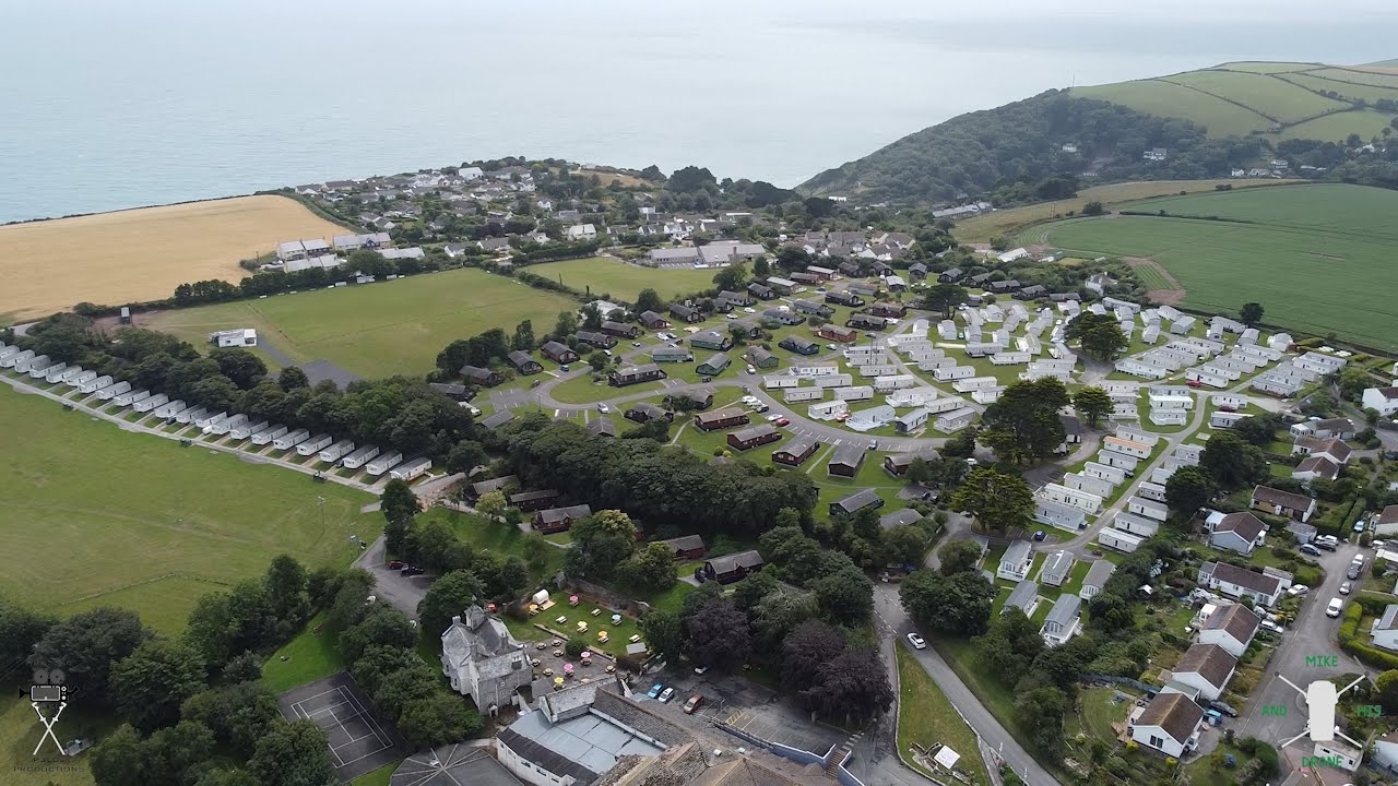 Killigarth Manor Caravan Park, Cornwall - from the air - Mike and his Drone no.3