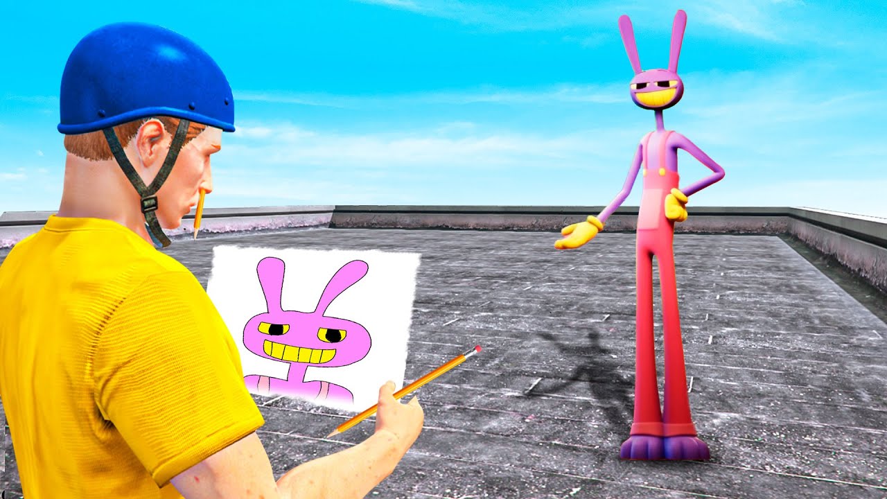 GTA 5 But Whatever JAX & Jeffy Draw Comes To Life!