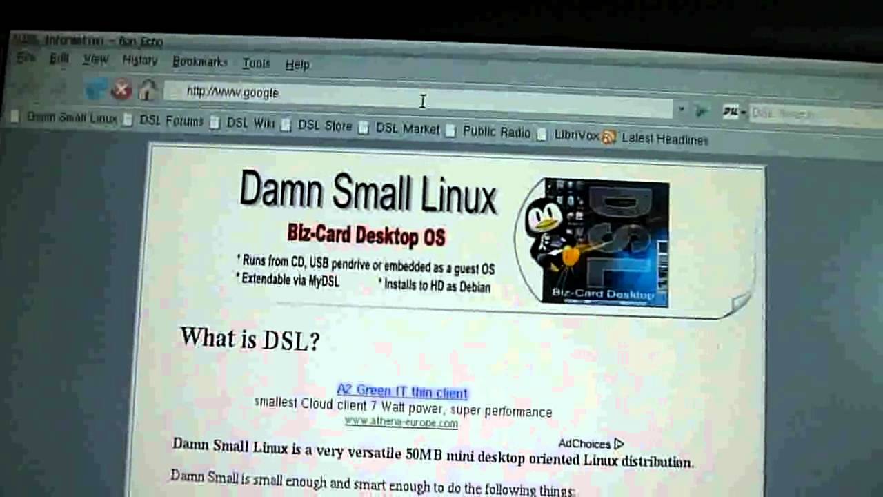 Damn Small Linux on Pentium 1