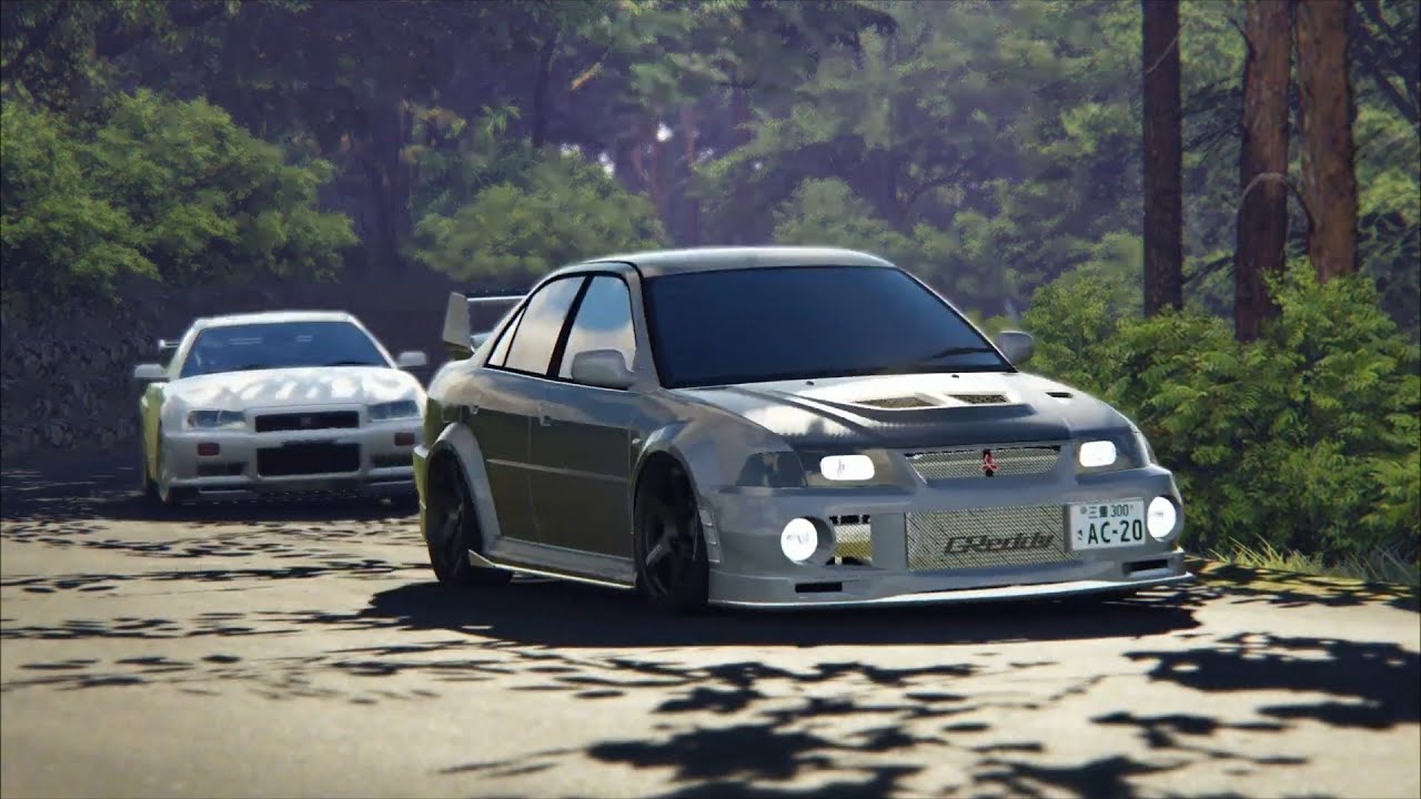 Mitsubishi Lancer Evo VI  vs Nissan Skyline GTR R34 | Gunma gunsai touge | Assetto Corsa