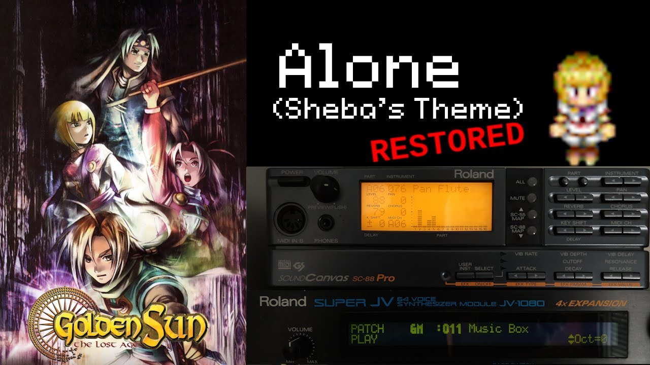 Alone / Sheba's Theme (Restored - Roland SC-88) - Golden Sun The Lost Age