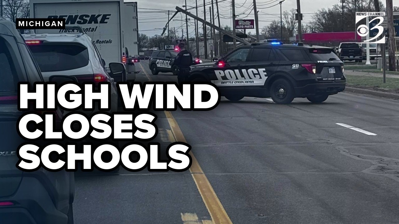 West Michigan schools close early as high winds knock out power across the region