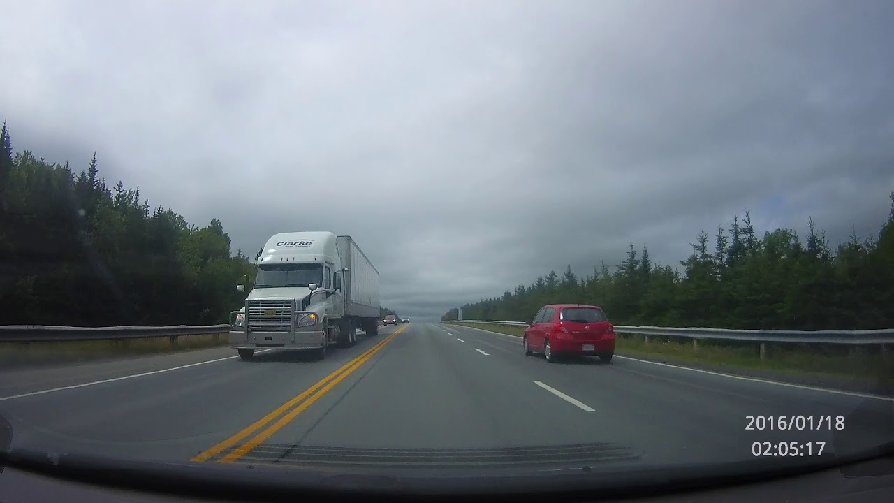 Highway 104, Nova Scotia, near miss