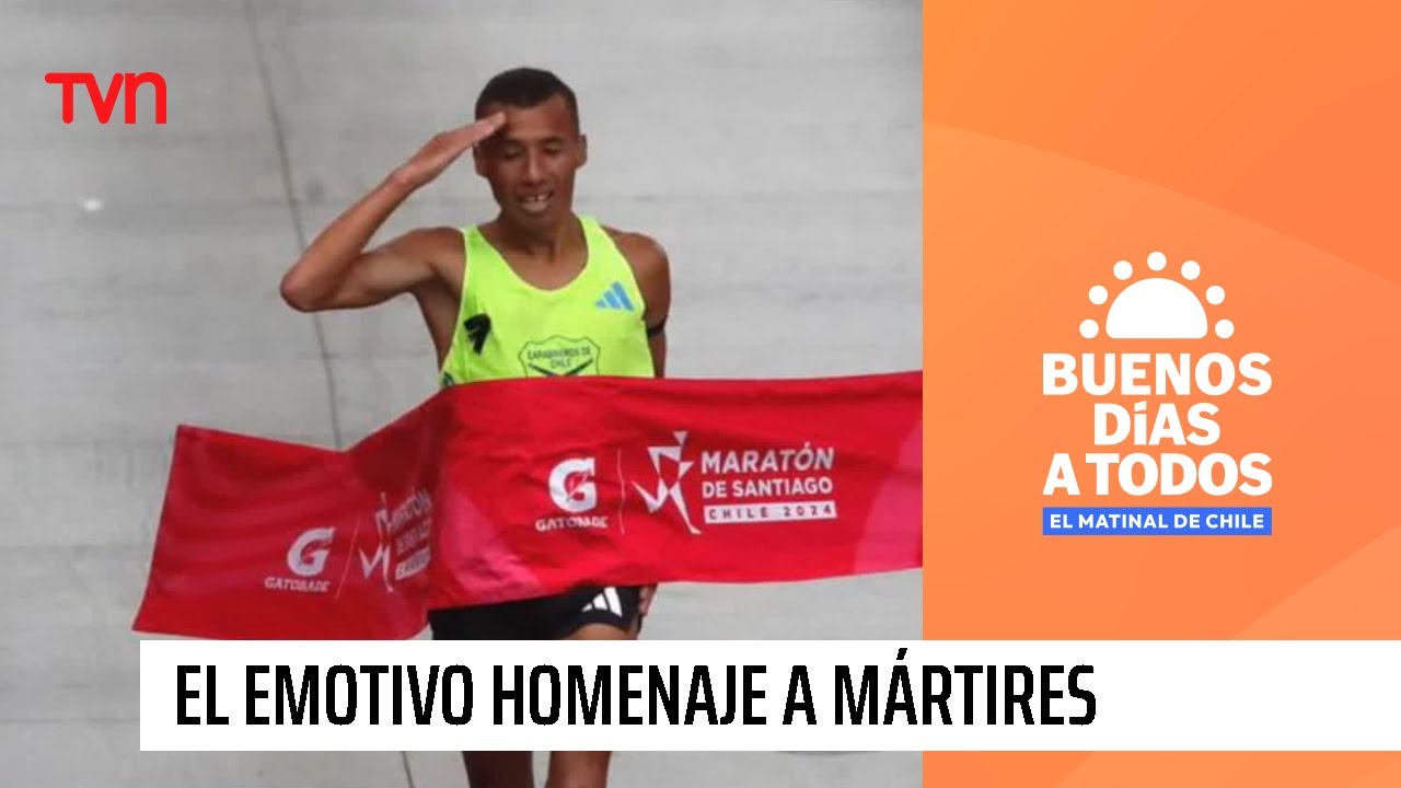 Carabinero y emotivo homenaje a mártires en Maratón de Santiago: 