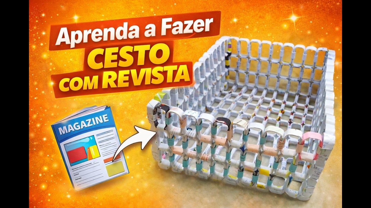 DIY: Aprenda Como Fazer um Cesto Feito de Revista/How to make newspaper basket/Cómo hacer un canasta