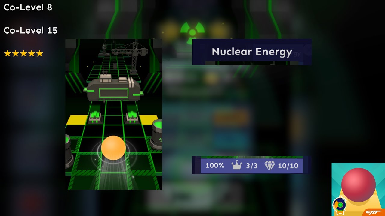 Rolling Sky - Nuclear Energy (Co-Level 8/Co-Level 15) - 10 Gems - 3 Crowns