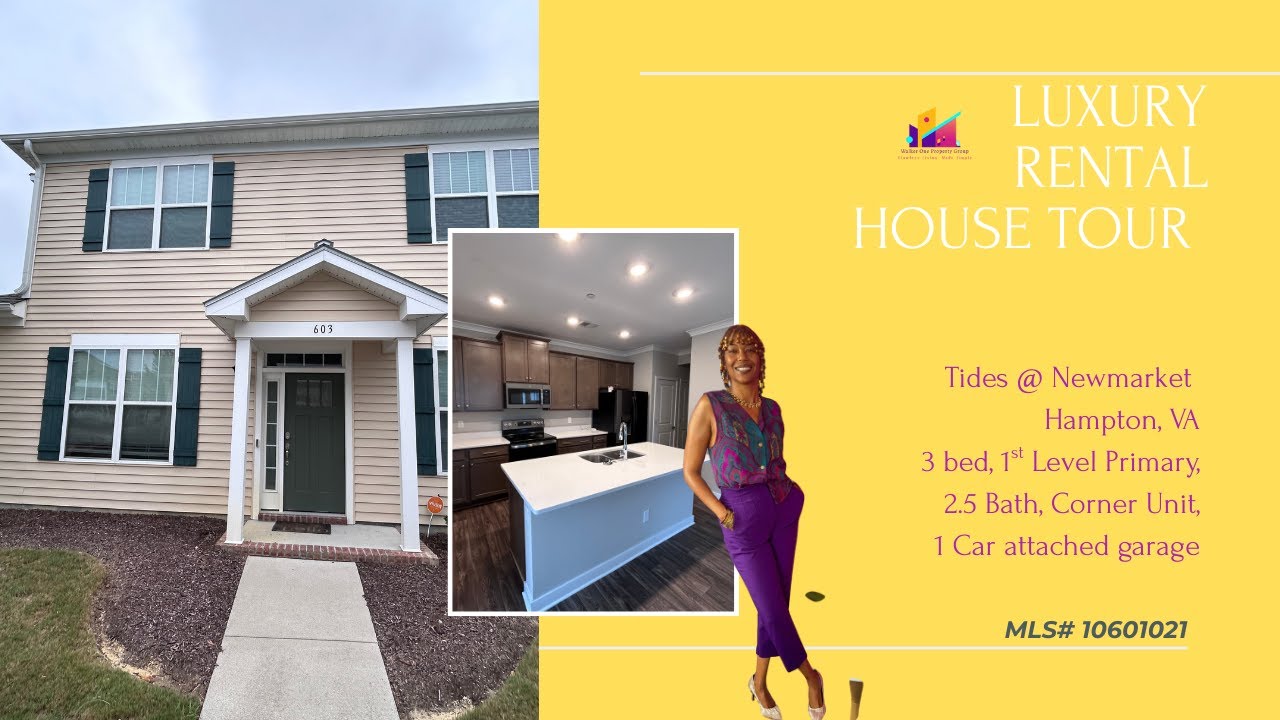 Corner Unit Condo Tour in Newmarket, Hampton VA | 3BR/2.5BA with 1st Floor Primary Suite. #Usa