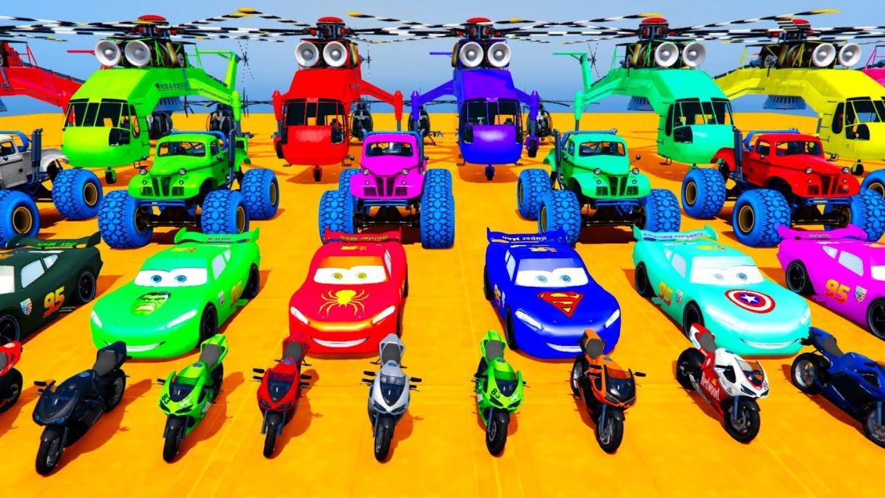 GTA 5 Plus SPIDER MAN Stunt Car Racing Challenge-الأبطال الخارقين على القضبان دوامة قمع جسر