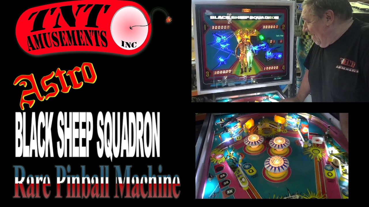 #999 Rare Astro Manufacturing BLACK SHEEP SQUADRON Pinball Machine - TNT Amusements