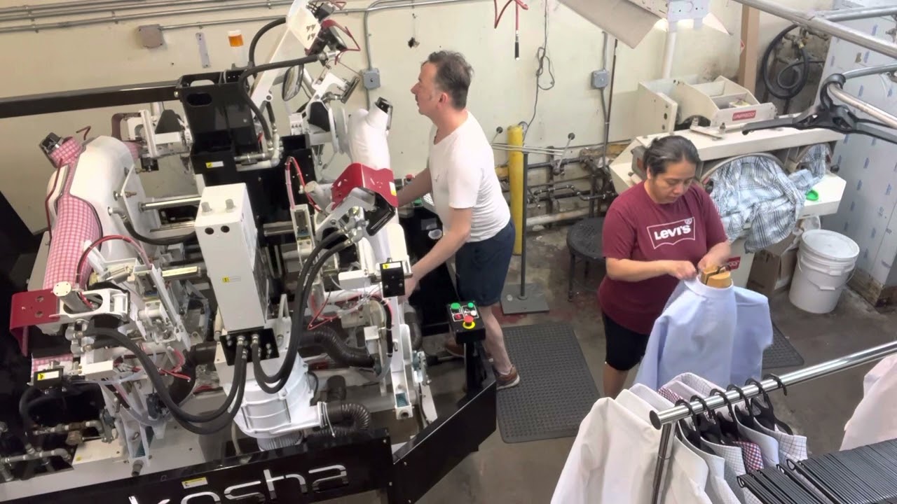 Pressing shirts on a Sankosha LP-190U