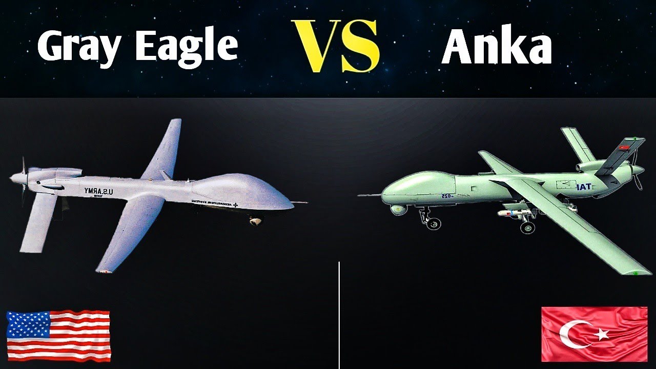 Gray Eagle VS Anka Drone | America's MQ-1C Gray Eagle VS Turkish TAI Anka  Combat Drone