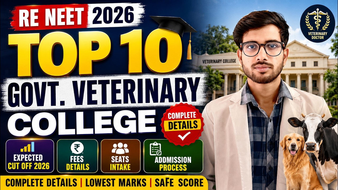 RE NEET 2026 : 🔥 Top 10 Government Veterinary Colleges in India  |  Expected Cut Off 😱 Fees & seats