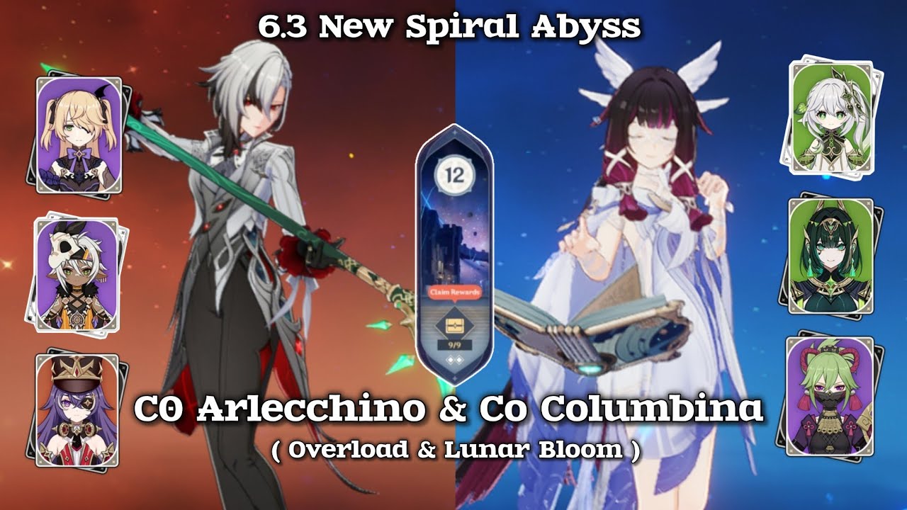 C0 Arlecchino + C0 Columbina INSANE Synergy 😱 | 6.3 Spiral Abyss Overload & Lunar Bloom