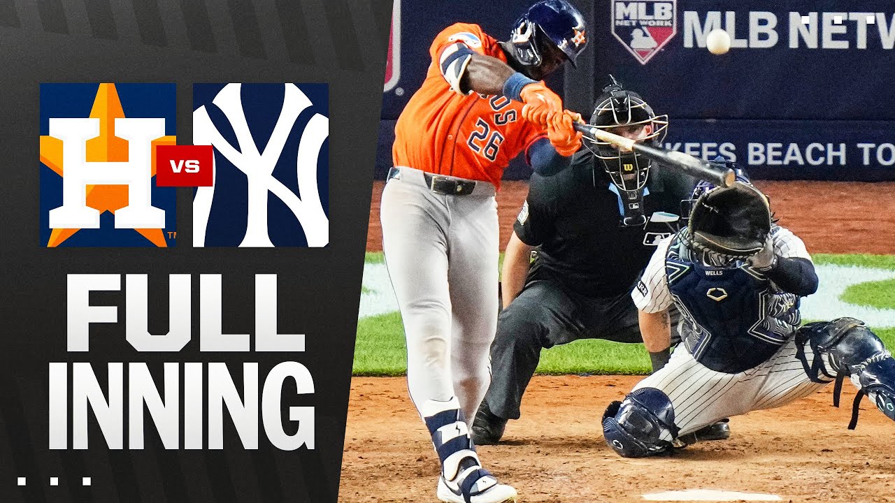 FULL INNING: Astros score 3 runs in extra innings vs. the Yankees!