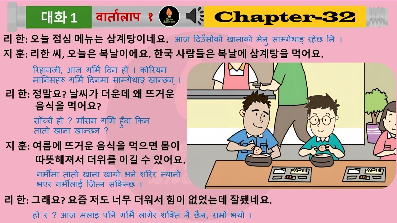 EPS-TOPIK Chapter 32 Korean & Nepali Listening Book.