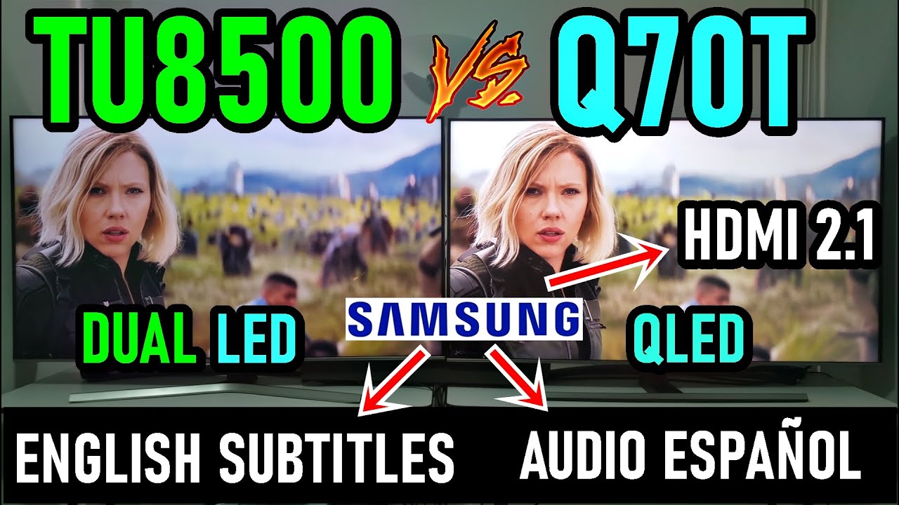 SAMSUNG TU8500 vs Q70T: Dual LED vs QLED con HDMI 2.1 - ENGLISH SUBTITLES