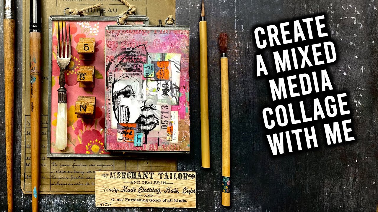 How to create a mixed media collage using Dina Wakley's Collage Sparks.
