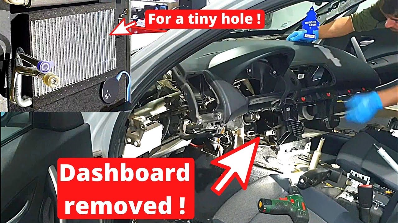 Снятие приборной панели BMW e87 для замены испарителя