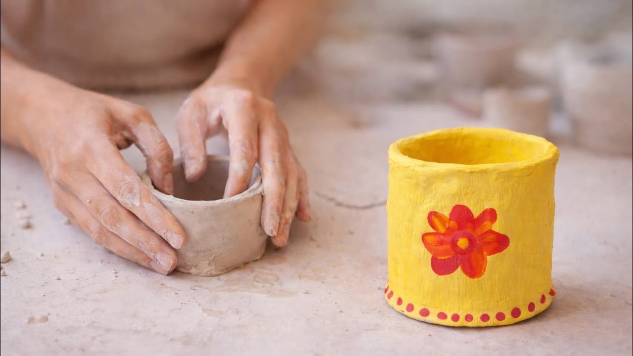 Как сделать керамическую вазу дома 🌸 Простой способ