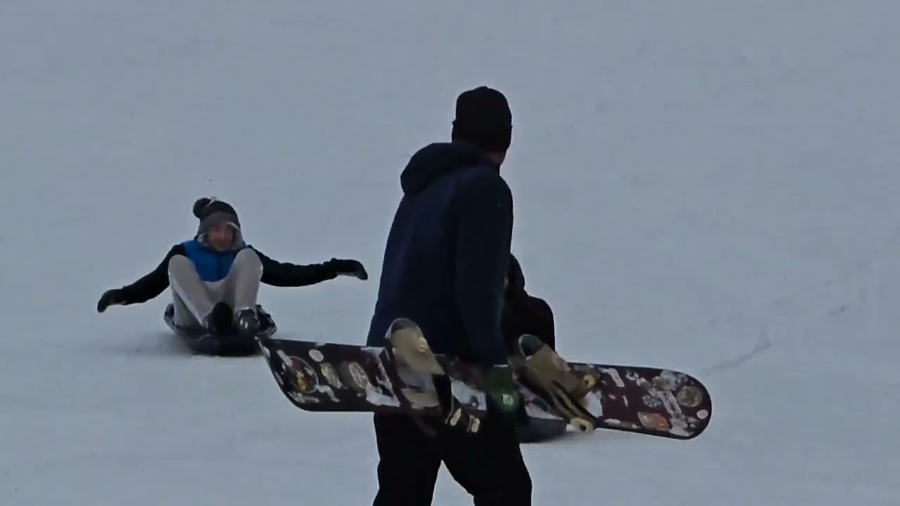 Sledding Deadman's Hill Jan 16, 2026 Westland, Hines Drive - back Hill closed, side open